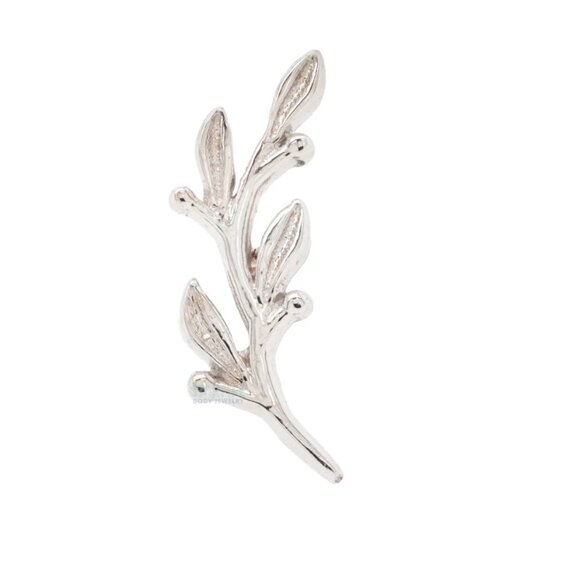 BVLA 14k White Gold "Amity" Tiny Right Curve Threadless End - Picture 1 of 3